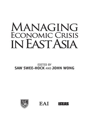 cover image of Managing economic crisis in East Asia